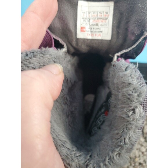 The North Face Toddler  Sz 6 Kids Alpenglow Waterproof Rubber Boots Grey Violet - Picture 9 of 13